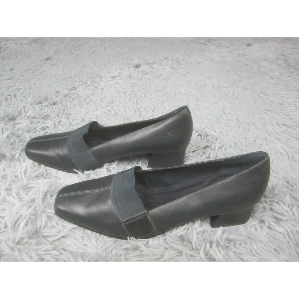 Liz Baker Shoes Womens 8M Black Gray Slip On Casual Closed Toe Leather‎ Upper